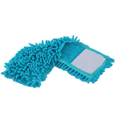 N/A Chenille Flat Mop Replacement Head Reusable Bathroom Mop Refills Pad for Floor Cleaning(Blue)