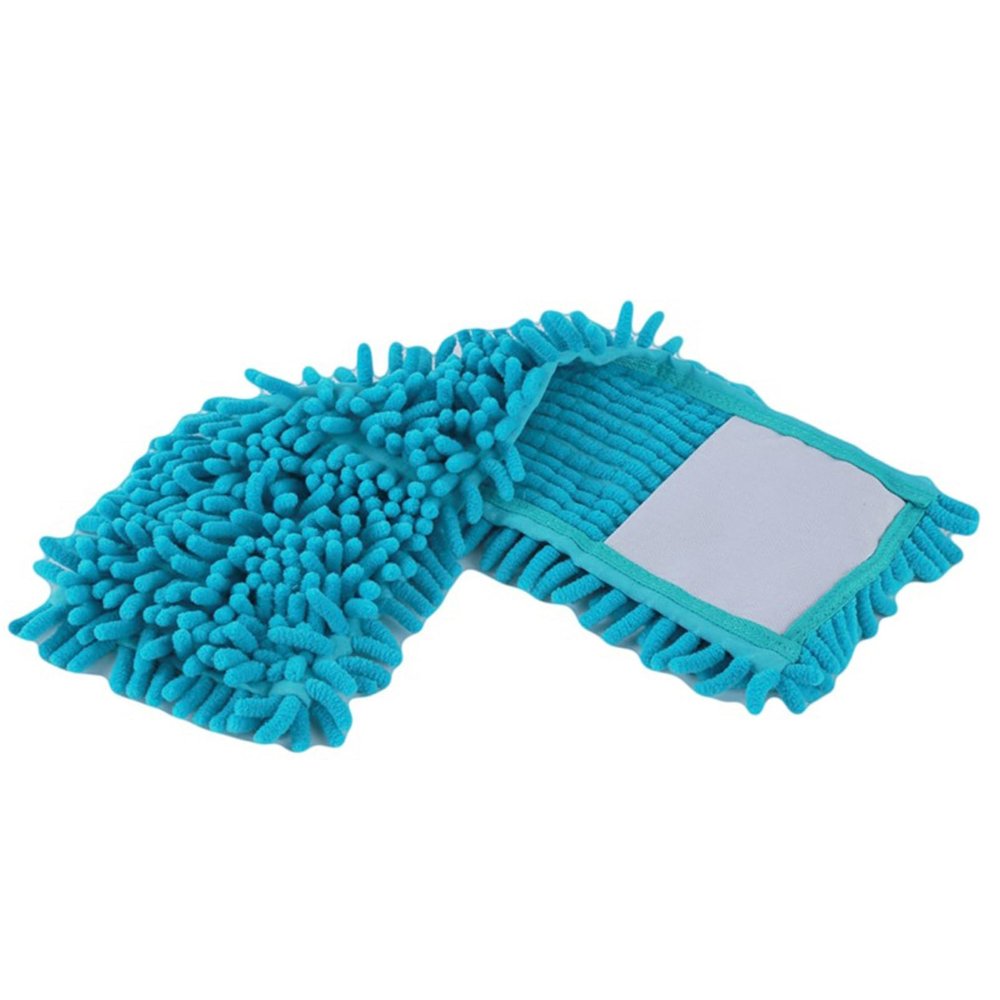 N/A Chenille Flat Mop Replacement Head Reusable Bathroom Mop Refills Pad for Floor Cleaning(Blue)
