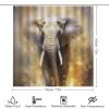 4PCS Fierce Elephant Shower Curtain Set Oil Painting Style Animal Theme Bathroom Decor Sets with Rugs Bathroom Accessories Set Bathroom Curtain Shower Set with 12 Hooks view 2