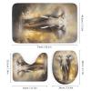 4PCS Fierce Elephant Shower Curtain Set Oil Painting Style Animal Theme Bathroom Decor Sets with Rugs Bathroom Accessories Set Bathroom Curtain Shower Set with 12 Hooks view 3
