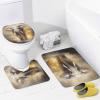 4PCS Fierce Elephant Shower Curtain Set Oil Painting Style Animal Theme Bathroom Decor Sets with Rugs Bathroom Accessories Set Bathroom Curtain Shower Set with 12 Hooks view 4