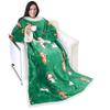 Catalonia Ribbit Sherpa Wearable Blanket with Sleeves Arms, Comfy Sleeved TV Wrap Blanket, Large Snuggly Throw for Women and Men, Christmas view 1