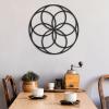 Seed of Life Metal Art, Metal Flowers Wall Decor, Sacred Geometry Wall Art, Abstract Metal Wall Art, Home Decor, Line Art Wall Decor, Wall Hanging for Yoga Room Decor, Metal Wall Art (Black, 18.5" x 18.5"|47 x 47 cm) view 1