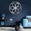 Seed of Life Metal Art, Metal Flowers Wall Decor, Sacred Geometry Wall Art, Abstract Metal Wall Art, Home Decor, Line Art Wall Decor, Wall Hanging for Yoga Room Decor, Metal Wall Art (Black, 18.5" x 18.5"|47 x 47 cm) view 4