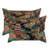 MISSUYSA Asian Throw Pillow Case Chinoiserie Charcoal Coral Pagoda Cushion Cover Chinese Style 20x30in Set of 2 Cotton Linen Rustic Rectangular Throw Pillow Cover for Sofa Couch Bed Chair Car view 1