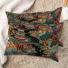 MISSUYSA Asian Throw Pillow Case Chinoiserie Charcoal Coral Pagoda Cushion Cover Chinese Style 20x30in Set of 2 Cotton Linen Rustic Rectangular Throw Pillow Cover for Sofa Couch Bed Chair Car view 2