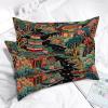 MISSUYSA Asian Throw Pillow Case Chinoiserie Charcoal Coral Pagoda Cushion Cover Chinese Style 20x30in Set of 2 Cotton Linen Rustic Rectangular Throw Pillow Cover for Sofa Couch Bed Chair Car view 3