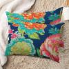MISSUYSA Navy Pink Chinoiserie Peony Floral Throw Pillowcase Set of 2 Asian Style Rectangular Cushion Cover 20x30in Decorative Pillow Home Cotton Linen Ethnic Accent Pillowcase for Bedroom Sofa Car view 2