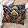 MISSUYSA Asian Throw Pillow Case Red Bird Floral Flower Square Cushion Cover Japanese 20x30in Set of 2 Decorative Pillow Home Cotton Linen Elegant Rectangular Cushion Cover for Couch Bed Bedroom view 2