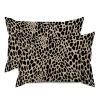 MISSUYSA Black Cheetah Leopard Print Pillow Cover Set of 2 Traditional Oriental Rectangular Throw Pillow Cover 20x30in Decorative Pillow Home Cotton Linen Retro Square Cushion Cover for Sofa Decor view 1