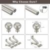 Nickel Brushed Window Curtain Rods 72 to 144 Inch, Adjustable Curtain Rod,Heavy Duty Window Rods,Thicken Sturdy Drapery Rods,Single Telescoping Decorative Curtain Rod for Window view 4