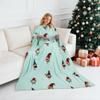 Catalonia Christmas Print Wearable Blanket with Sleeves and Pocket, Cozy Soft Fleece Mink Micro Plush Wrap Throws Blanket Robe for Women and Men view 2