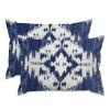 MISSUYSA Blue Grey Ikat Lumbar Pillowcases Set of 2 Chinese Style Throw Pillow Cover 20x30in Decorative Pillow Home Cotton Linen Traditional Square Cushion Cover for Sofa Bed Couch Chair Patio view 1