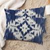 MISSUYSA Blue Grey Ikat Lumbar Pillowcases Set of 2 Chinese Style Throw Pillow Cover 20x30in Decorative Pillow Home Cotton Linen Traditional Square Cushion Cover for Sofa Bed Couch Chair Patio view 2
