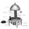 12L 3.2gal hot and cold beverage dispenser, Commercial Coffee Urn and Hot Beverage Dispenser, Stainless Steel Coffee Chafer Urn for Coffee and Juice (Clear) view 4