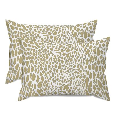 MISSUYSA Beige Cheetah Leopard Print Lumbar Throw Pillow Cover Set of 2 Asian Chinoiserie Throw Pillowcase 20x30in Decorative Pillow Home Cotton Linen Accent Cushion Cover for Couch Sofa Bedroom