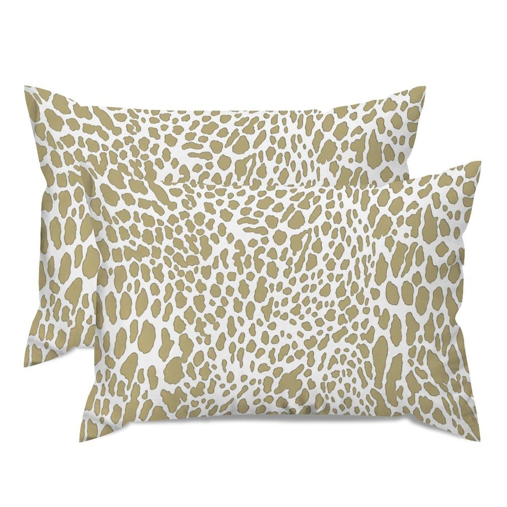 MISSUYSA Beige Cheetah Leopard Print Lumbar Throw Pillow Cover Set of 2 Asian Chinoiserie Throw Pillowcase 20x30in Decorative Pillow Home Cotton Linen Accent Cushion Cover for Couch Sofa Bedroom