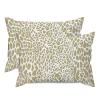 MISSUYSA Beige Cheetah Leopard Print Lumbar Throw Pillow Cover Set of 2 Asian Chinoiserie Throw Pillowcase 20x30in Decorative Pillow Home Cotton Linen Accent Cushion Cover for Couch Sofa Bedroom view 1