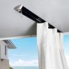Metal Aluminum Bay Window Curtain Track for Heavy Curtains 1 2 3 3.5 4 5 6 7 8 9 10 12 13 15 M, Black Extra Thin Sliding Door Room Divider Ceiling Track with Complete Kit ( Color : Self Adhesive , Siz view 1
