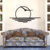 Cadeali Sunrise Metal Wall Art, Sun and Seagulls Metal Wall Decor, Boho Sun Decor, Minimalist Sunset Interior Artwork, Mid Century Modern Home Accents, Living Room Wall Art (White, 30"x16"|76x41cm) view 3