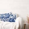 MISSUYSA Indigo Blue Floral Lumbar Throw Pillow Cover Set of 2 Traditional Chinese Pillow Cover 20x30in Decorative Pillow Home Cotton Linen Traditional Pillowcase for Sofa Living Room Bedroom Decor view 4