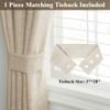 Frelement Grommet Top Drapery Panel Solid Color Linen Curtains Drapes Blackout Curtains with Tiebacks Thermal Insulated Curtains for Living Room Bedroom, 72" W x 84" L, 2 Panels, Sand Beige view 3