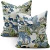 ChangQingArt Chinoiserie Pillow Covers 20x20 Set of 2,Pillow Covers Outdoor Decorative Linen Pillow Covers for Couch Bed Sofa Cushion Farmhouse Pillowcases view 1