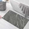 Griclner Non-Slip Bathroom Mat Rugs, Marble Bath Mat, Extra Absorbent Dark Grey Bath Mat for Bathroom, Machine Wash Stone Bath Mat, Dry Fast Solid Super Absorbent Bath Mat (5'x44'Dark Grey Marble) view 1