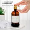 Hand and Dish Soap Dispenser for Kitchen and Bathroom, Set of 2 16 Oz Glass Bottles, Stainless Steel Pumps, Non-Slip Silicone Base, 27 Waterproof Labels (Amber Bottle/Brushed Gold Pump) view 4