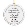 2025 Custom Christmas Ornament for New Uncle, Personalized Being My Uncle is Really The Only Gift You Need Ornament, Uncle Xmas Ceramic Ornament, Keepsake Gift for Uncle, Baby, Decor Tree view 1