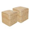 REDEARTH  Cube Pouf Foot Stool Ottoman - Jute Braided Pouffe Poof Accent Sitting - Set of 2 Footrest for The Living Room, Bedroom, Nursery, Patio, Lounge, Office - 14.5X14.5X16 - Natural view 1