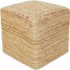 REDEARTH  Cube Pouf Foot Stool Ottoman - Jute Braided Pouffe Poof Accent Sitting - Set of 2 Footrest for The Living Room, Bedroom, Nursery, Patio, Lounge, Office - 14.5X14.5X16 - Natural view 4