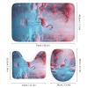 4Pcs Glam Pink Flamingo Shower Curtain Sets with Non-Slip Rugs, Toilet Lid Cover and Bath Mat, Ice World Winter Animals Snow Scene Abstract Bathroom Decor Set Waterproof Shower Curtains with 12 Hooks view 3
