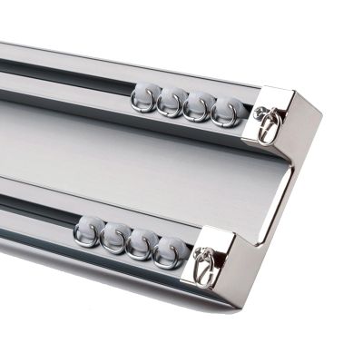 LTSRLL Double Curtain Rail Ceiling Mount, Deluxe Conjoined Double Track, Heavy Duty Curtain Rod for Room Divider (Color : Gray, Size : 1m/3.3ft(1m*1))