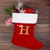 Glodecart Large Initial Stocking Christmas for Family Kids, Embroidered Letter H Red Velvet Monogrammed Christmas Stocking for Christmas Pendant Home Hanging Ornaments Party Decoration Xmas Stocking view 4