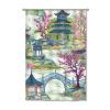 Yinrune White Blue Coral Asian Inspired Bathroom Chinoiserie Modern Shower Curtain 48x72in Polyester Fabric Set with Hooks view 1