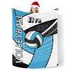 Custom Blanket with Name Text,Personalized Volleyball Sport Sky Blue Super Soft Fleece Blankets for Couch Sofa Bed 50X60inch view 1
