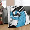 Custom Blanket with Name Text,Personalized Volleyball Sport Sky Blue Super Soft Fleece Blankets for Couch Sofa Bed 50X60inch view 2