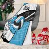 Custom Blanket with Name Text,Personalized Volleyball Sport Sky Blue Super Soft Fleece Blankets for Couch Sofa Bed 50X60inch view 3