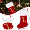 Glodecart Large Initial Stocking Christmas for Family Kids, Embroidered Letter L Red Velvet Monogrammed Christmas Stocking for Christmas Pendant Home Hanging Ornaments Party Decoration Xmas Stocking view 2