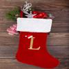 Glodecart Large Initial Stocking Christmas for Family Kids, Embroidered Letter L Red Velvet Monogrammed Christmas Stocking for Christmas Pendant Home Hanging Ornaments Party Decoration Xmas Stocking view 4