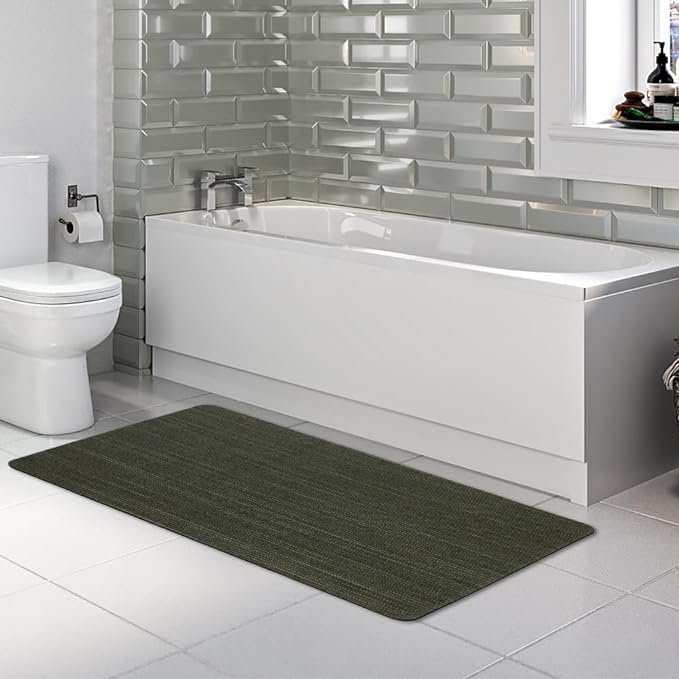 Fasward Bathroom Mat Toilet Runner Rug Custom Size Non Slip Quick Dry Water Absorbent Shower Rugs Fit Under Door-Washable Bath Rug for Bathtub, Shower Room, Sink, Laundry Room