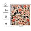 Yinrune Coral Blue Red Horse and Floral Shower Curtain Set with Hooks Chinoiserie Style Shower Curtain Asian Inspired Bath Curtains Bathroom Decor Polyester Fabric Shower Curtains with Holes view 2