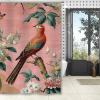 Yinrune Chinoiserie Style Blush Shower Curtain 72x78in Asian Bird Flower Floral Bathroom Curtains Farmhouse Shower CurtainBath Curtains Polyester Fabric Shower Curtain Set with Hooks view 4