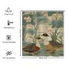 Yinrune Bantam Duck Shower Curtain Aqua Lotus Garden Chinoiserie Asian Inspired Shower Curtains Boho Shower Curtain 72x78in Shower Curtain Liner Polyester Fabric Shower Curtain Set with Hooks view 2