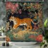 Yinrune Tiger Pillow Animal Print Shower Curtain Set with Hooks Pink Green and Turquoise Shower Curtains for Bathroom Animal Bathroom Shower Curtain Bathroom Decor Polyester Fabric Shower Curtains view 3