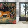 Yinrune Tiger Pillow Animal Print Shower Curtain Set with Hooks Pink Green and Turquoise Shower Curtains for Bathroom Animal Bathroom Shower Curtain Bathroom Decor Polyester Fabric Shower Curtains view 4