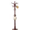 AYQEHYO Hall Tree Freestanding Clothes Rack,Solid 16-Inch Round Base not Easy Shaking with 14 Hooks,Solid Hairy Beech Main Rod Easy to Assemble for Entrances,Hallways,and Offices (Hand Carved Black view 1