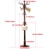AYQEHYO Hall Tree Freestanding Clothes Rack,Solid 16-Inch Round Base not Easy Shaking with 14 Hooks,Solid Hairy Beech Main Rod Easy to Assemble for Entrances,Hallways,and Offices (Hand Carved Black view 3