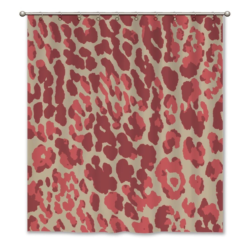 Yinrune Cheetah Leopard Print Shower Curtain Animal Antelope Shower Curtains Rustic Shower Curtain 60x72in Shower Curtain Liner Polyester Fabric Shower Curtain Set with Hooks Washable Durable